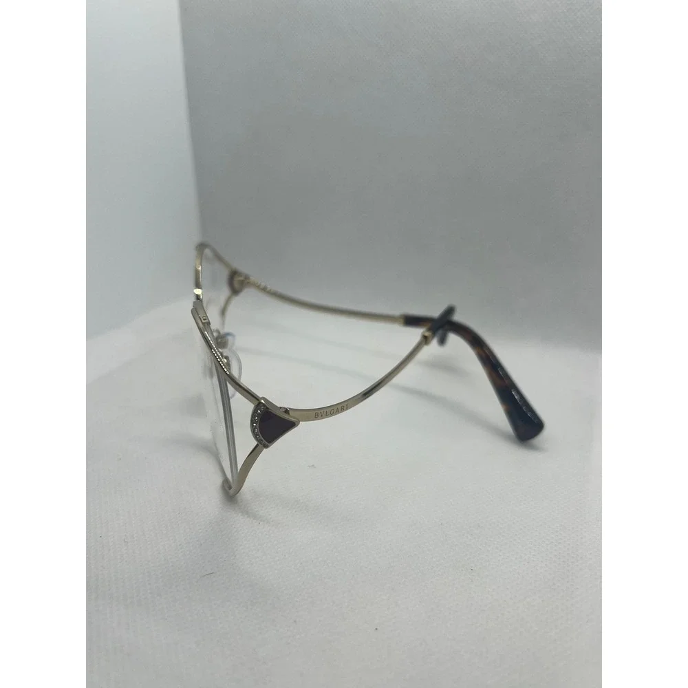 Bvlgari‎ 2245-B Pale Gold Round Eyeglasses Frames 278 54-19-140 Tortoise Tips
